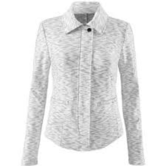 CAbi #5102 Marled Gray Neo Knit Moto Jacket XS EUC - Picture 2 of 8